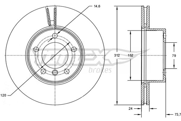 Brzdový kotúč TOMEX Brakes
